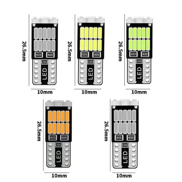 10pcs T10 Led Canbus No Error Car Interior Light T10 26 SMD 4014 Chip Car Interior Dome Reading License Plate Light Signal Lamp