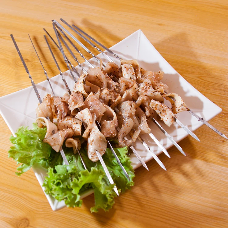 10/20Pcs Stainless Steel Barbecue Skewer Reusable Flat BBQ Needle Stick Barbecue Tools for Outdoor Camping Party Accessories