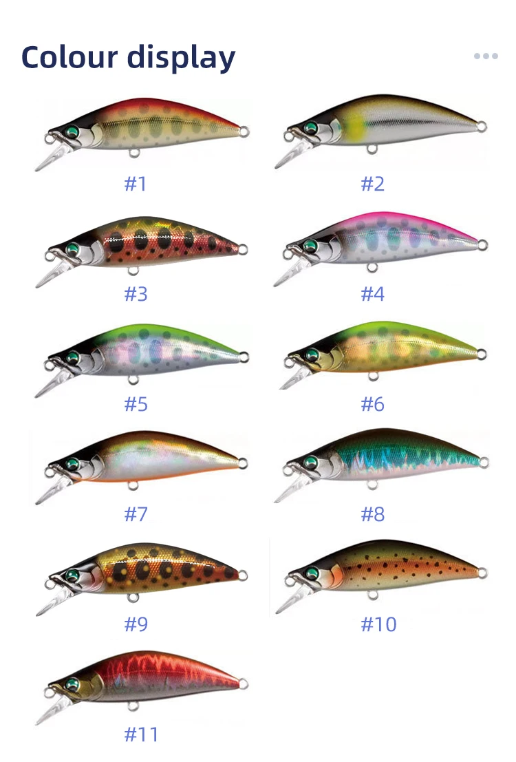 Chinook Sinking Minnowbait Small Trout Minnow Lure 50mm 5.2g Lures for Fishing SwimBait Rap Pike Bass Lurebait