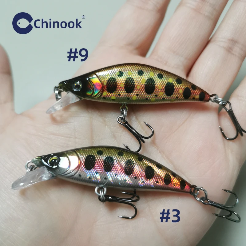 Chinook Sinking Minnowbait Small Trout Minnow Lure 50mm 5.2g Lures for Fishing SwimBait Rap Pike Bass Lurebait