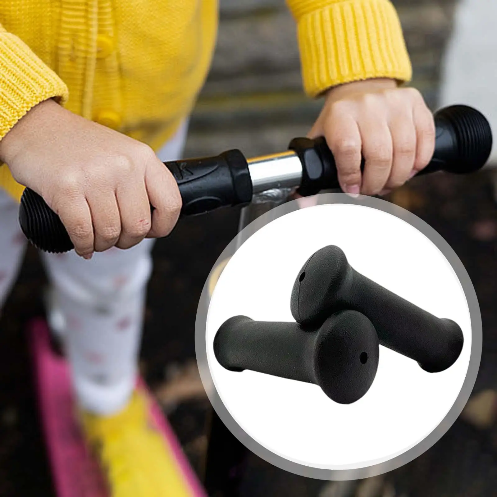 Bike Handle Grips Kids Bicycle Handlebar Grips Anti Skid, Lightweight ,Rubber Bike Grips for Girls and Boys Children Bikes  Bi