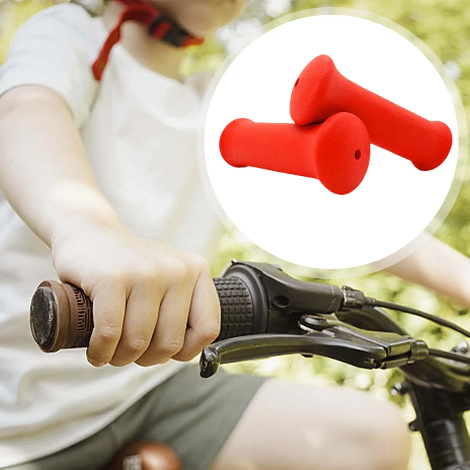 Bike Handle Grips Kids Bicycle Handlebar Grips Anti Skid, Lightweight ,Rubber Bike Grips for Girls and Boys Children Bikes  Bi