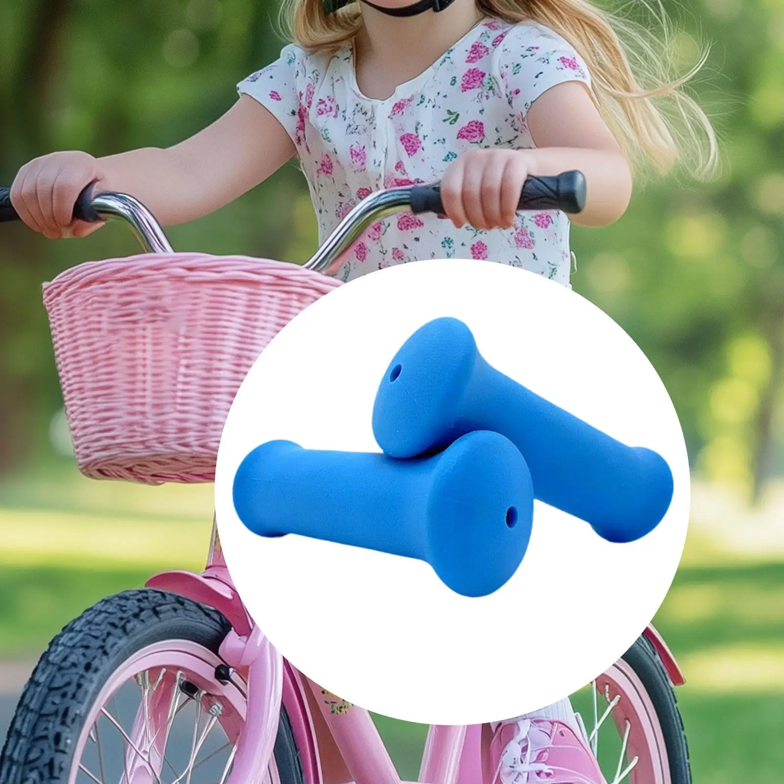 Bike Handle Grips Kids Bicycle Handlebar Grips Anti Skid, Lightweight ,Rubber Bike Grips for Girls and Boys Children Bikes  Bi