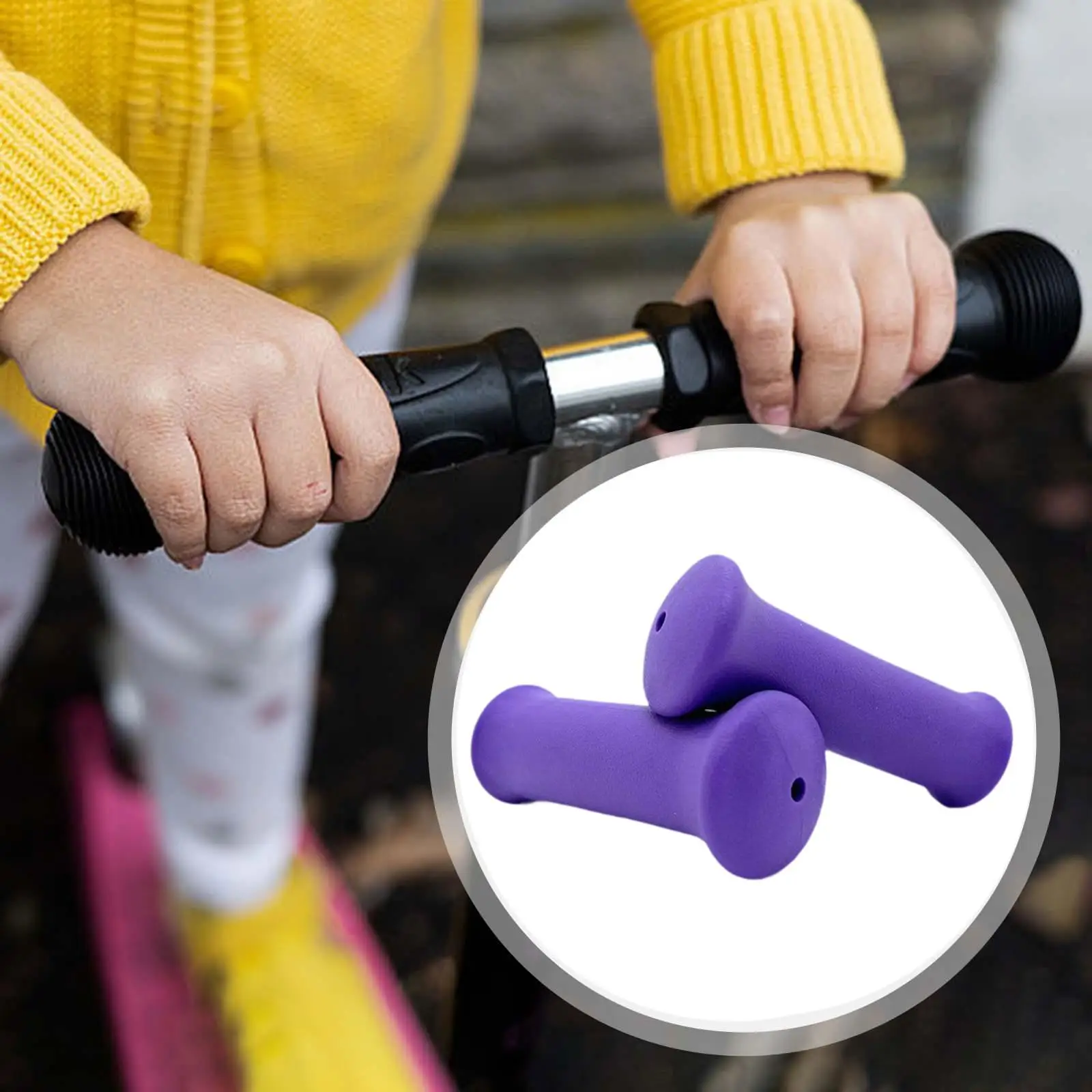Bike Handle Grips Kids Bicycle Handlebar Grips Anti Skid, Lightweight ,Rubber Bike Grips for Girls and Boys Children Bikes  Bi