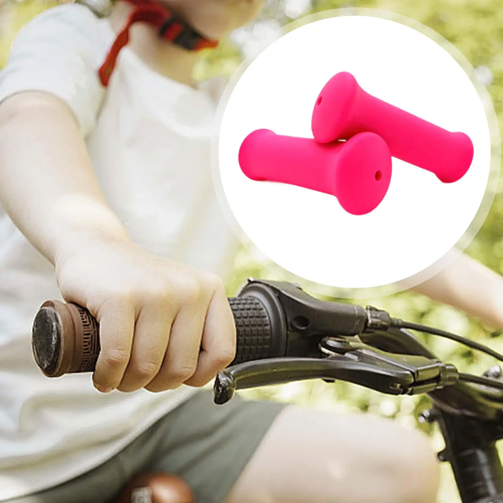 Bike Handle Grips Kids Bicycle Handlebar Grips Anti Skid, Lightweight ,Rubber Bike Grips for Girls and Boys Children Bikes  Bi