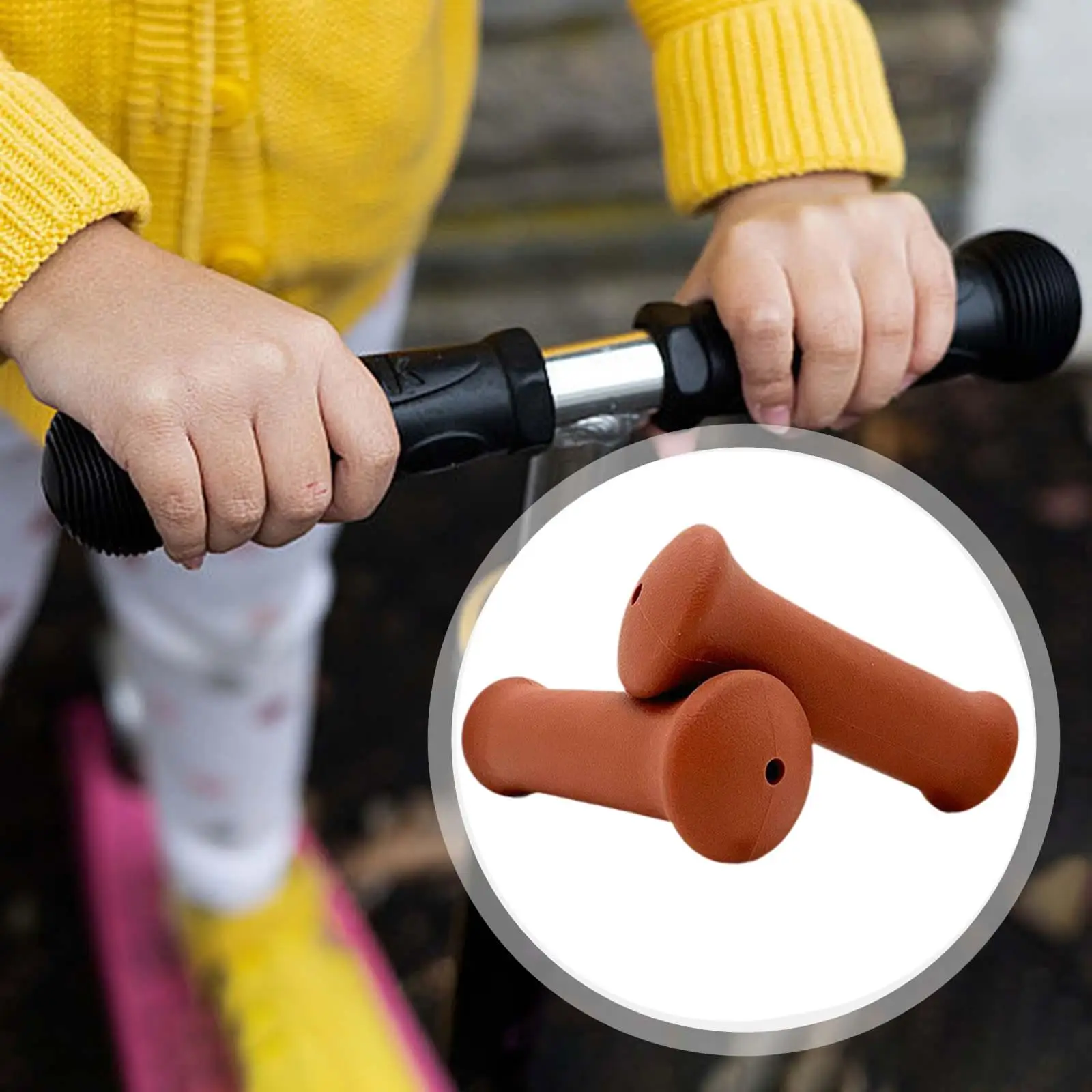 Bike Handle Grips Kids Bicycle Handlebar Grips Anti Skid, Lightweight ,Rubber Bike Grips for Girls and Boys Children Bikes  Bi