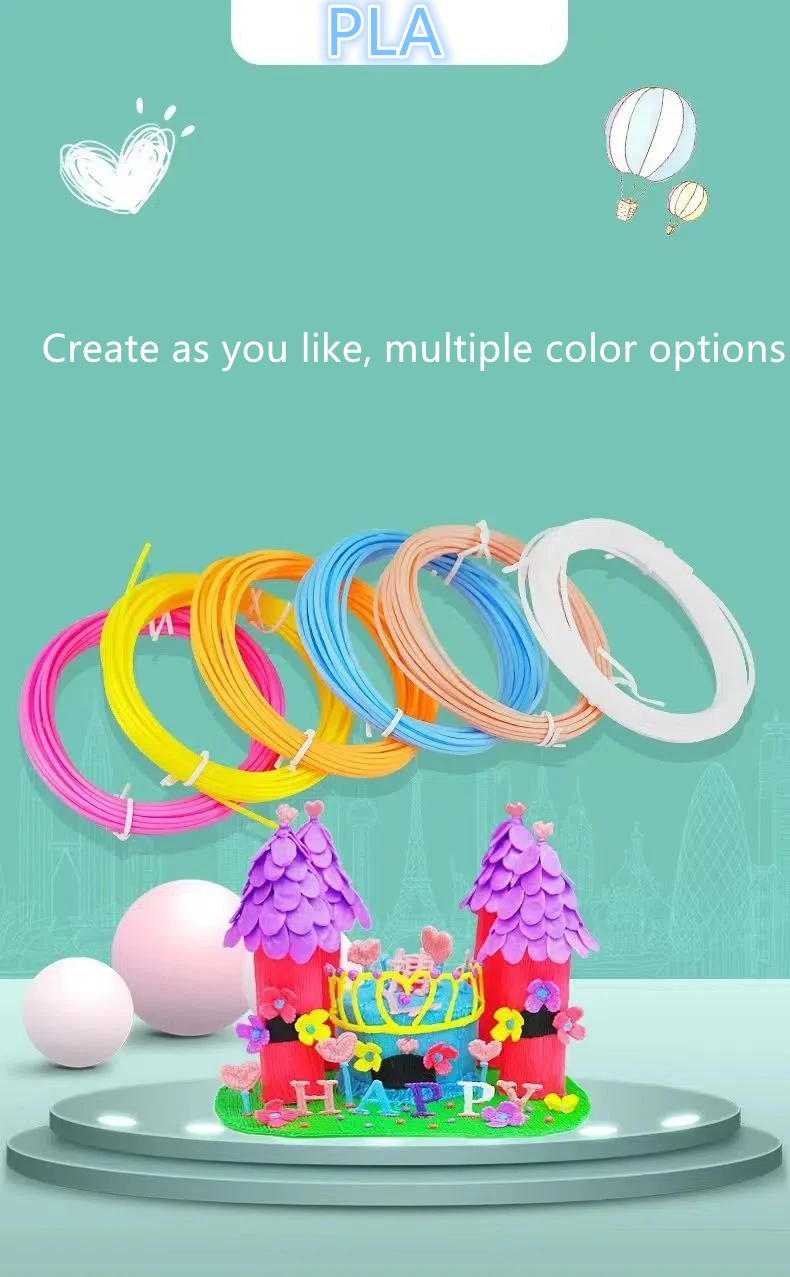 9M/25M/50M/100M PLA PCL 3D Printing Pen Consumables Colored Odorless Safety Plastic Filament Diameter 1.75mm For 3D Printing Pen