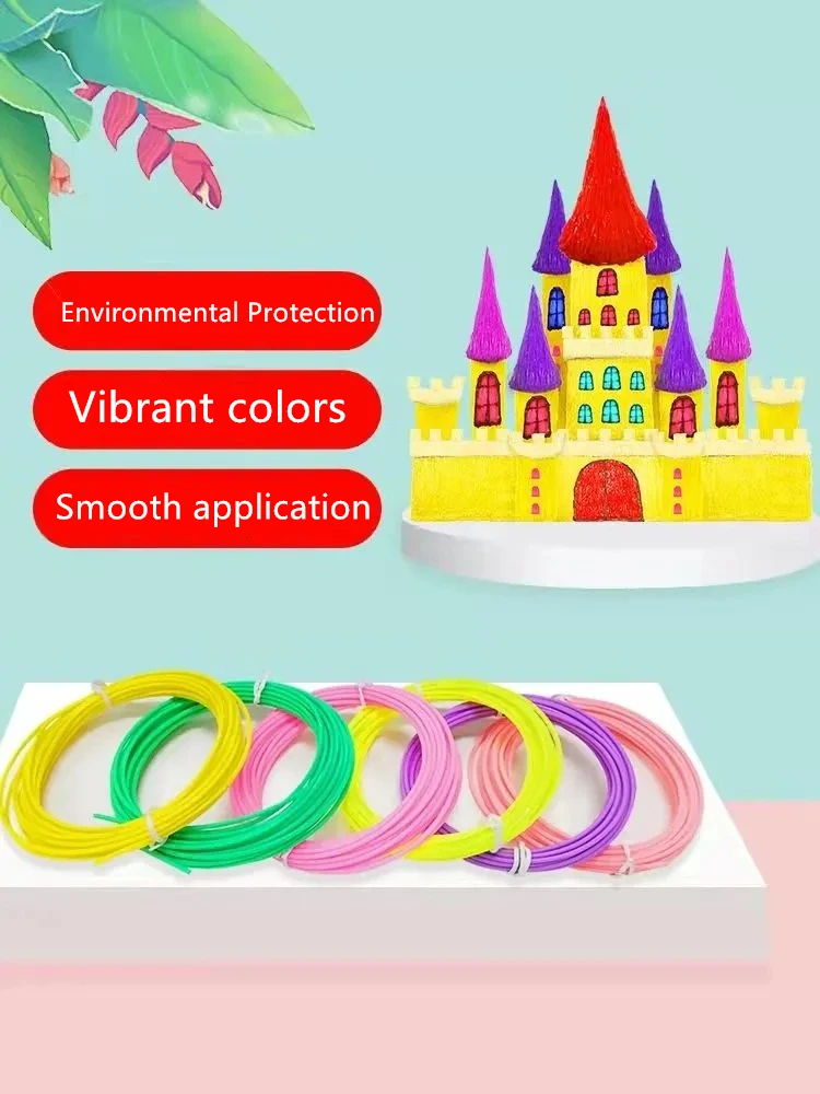 9M/25M/50M/100M PLA PCL 3D Printing Pen Consumables Colored Odorless Safety Plastic Filament Diameter 1.75mm For 3D Printing Pen