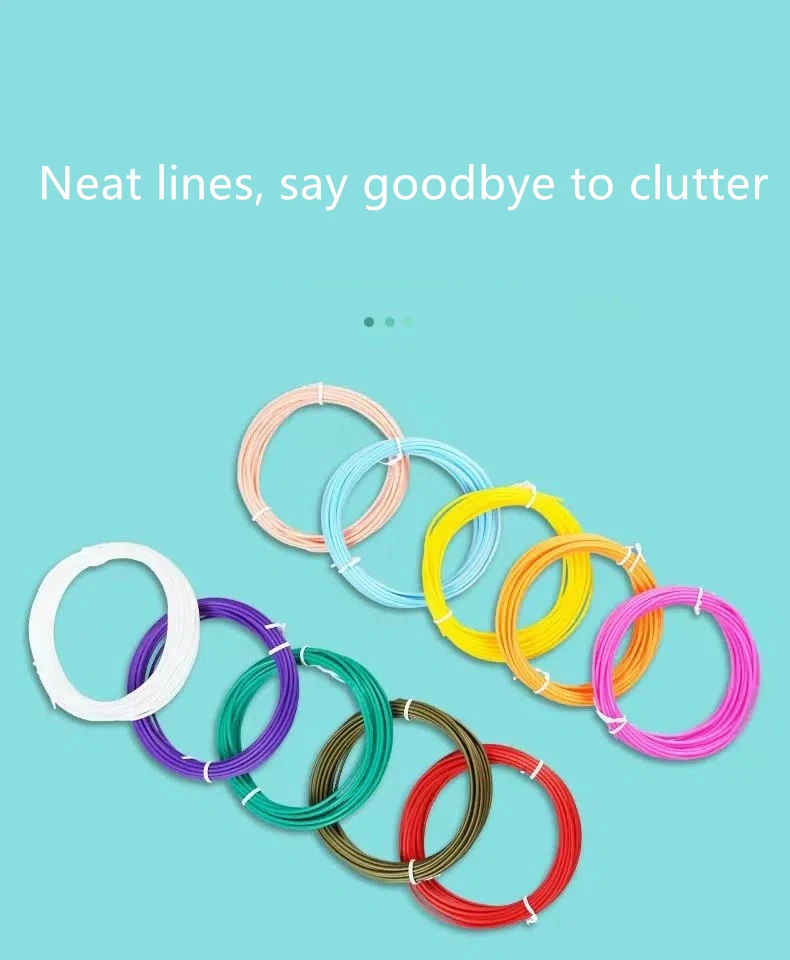 9M/25M/50M/100M PLA PCL 3D Printing Pen Consumables Colored Odorless Safety Plastic Filament Diameter 1.75mm For 3D Printing Pen