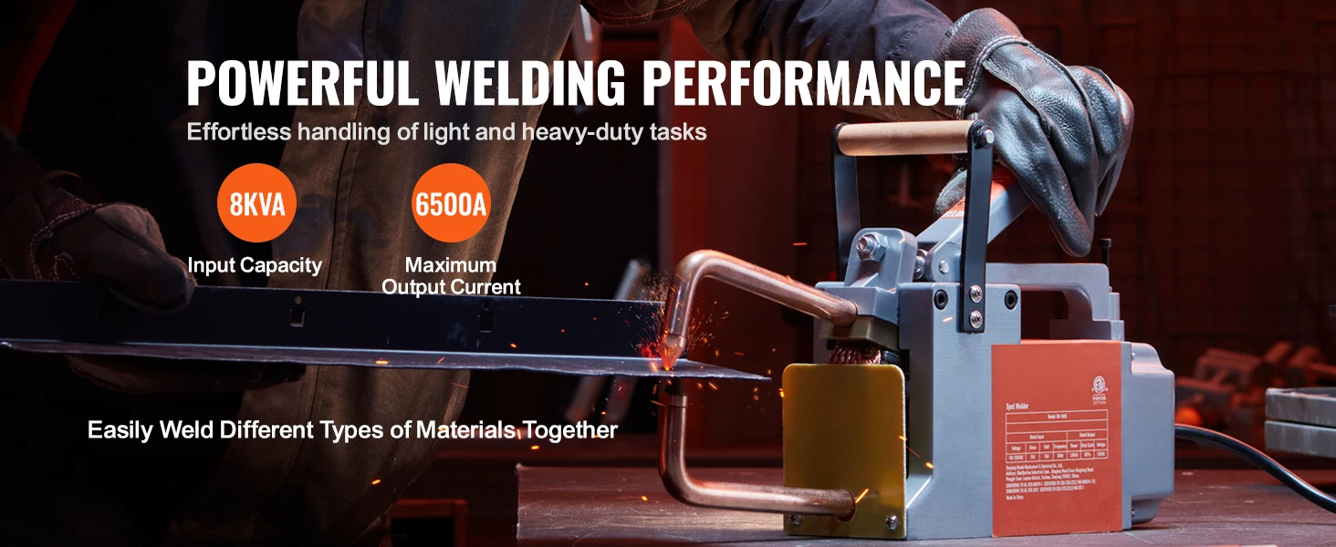 SucceBuy Portable Spot Welder 8KVA Handheld Welding Tip Gun Metal Sheet Spot Welding Machine for Stainless Steel Aluminum Sheet