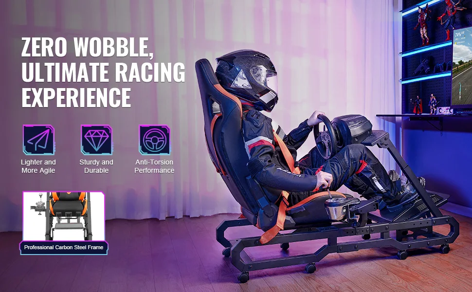 VEVOR Racing Wheel Stand For Logitech G923/G920/G29 Heavy Duty Steel Driving Simulator Cockpit-Thrustmaster T248P Load 330 LBS