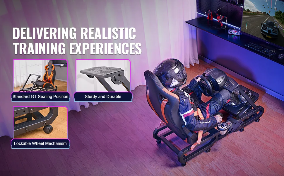 VEVOR Racing Wheel Stand For Logitech G923/G920/G29 Heavy Duty Steel Driving Simulator Cockpit-Thrustmaster T248P Load 330 LBS