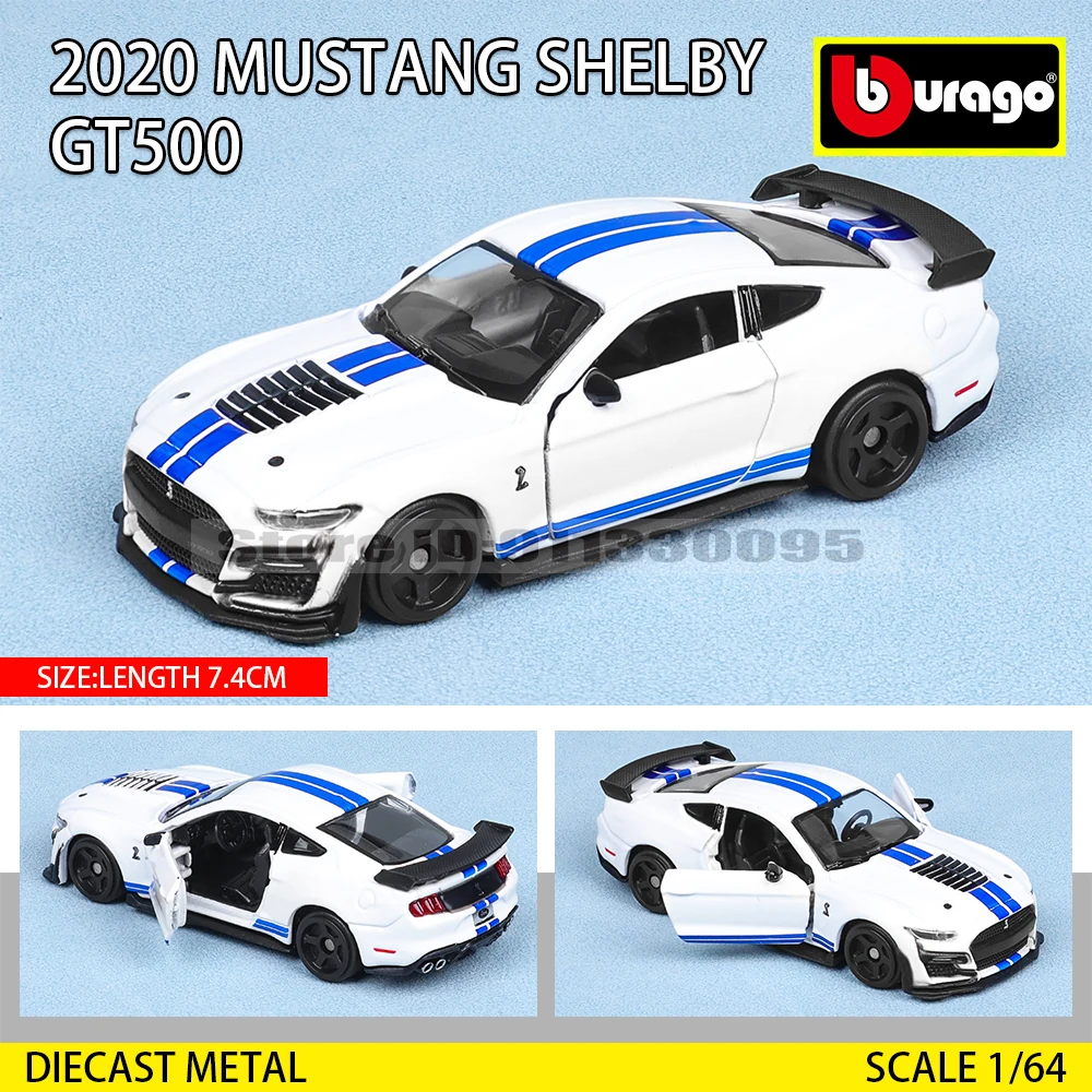 Bburago 1:64 GOLF GT 2017 2020 mustang shelby gt500 Car Model Collection Xmas Gift Toys for Boys Ferrari Benz Volkswagen