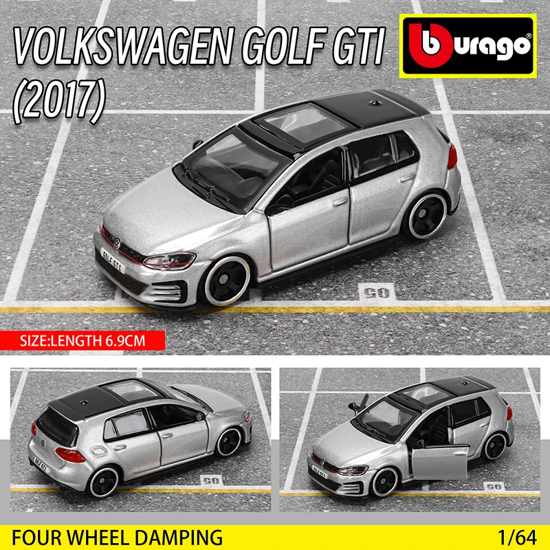 Bburago 1:64 GOLF GT 2017 2020 mustang shelby gt500 Car Model Collection Xmas Gift Toys for Boys Ferrari Benz Volkswagen