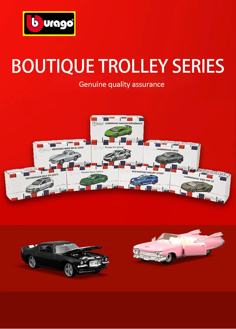 Bburago 1:64 GOLF GT 2017 2020 mustang shelby gt500 Car Model Collection Xmas Gift Toys for Boys Ferrari Benz Volkswagen