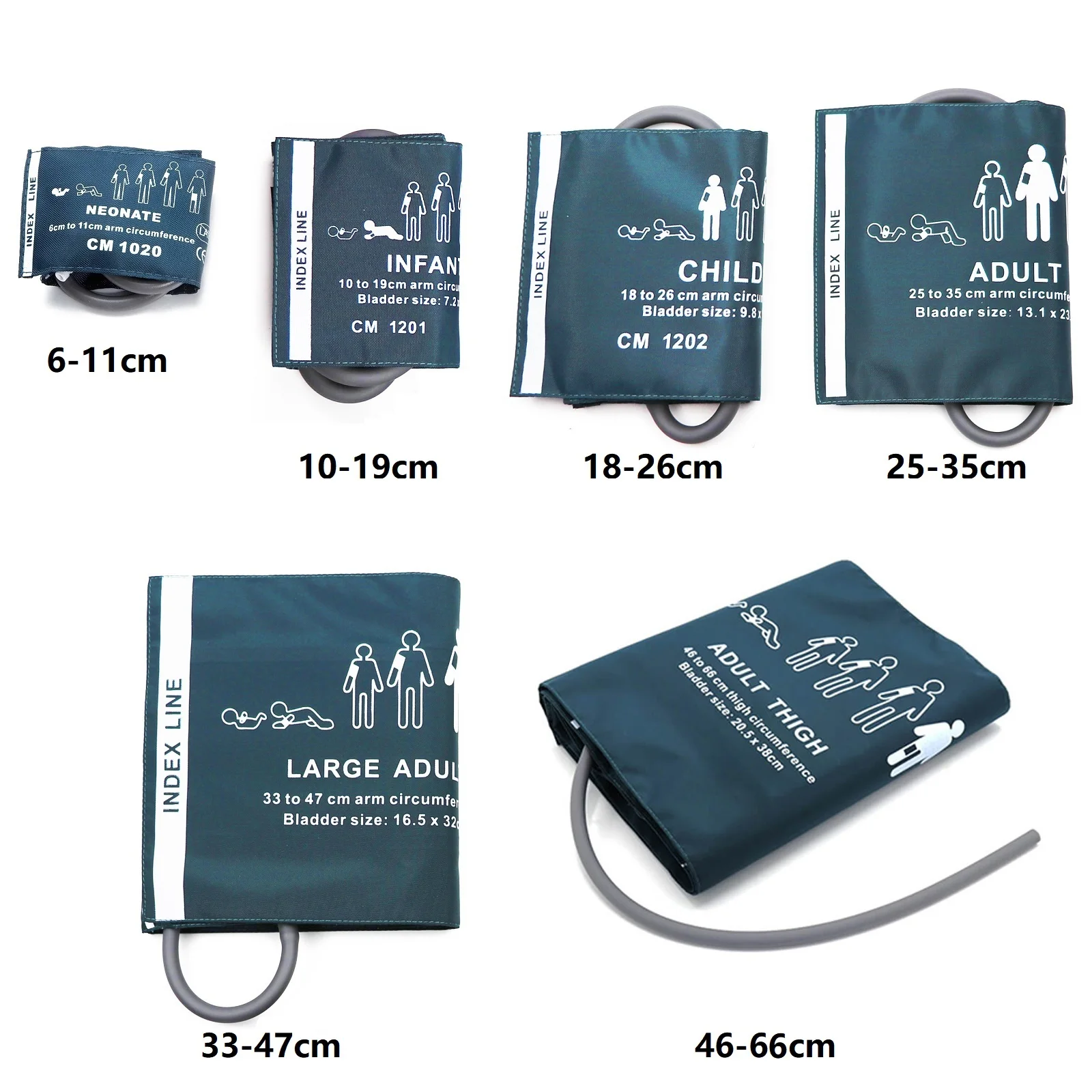 Medical Adult Blood Pressure Cuff Sleeve Neonatal Infant Child Cuff Belt for Sphygmomanometers NIBP Monitor Cuff Single Tube