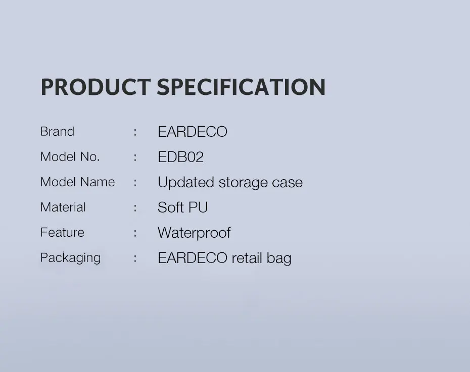 EARDECO Black Mini Hard Headphone Case Portable Earbuds Pouch Box PU Leather Earphone Storage Bag Protective USB Cable Organizer
