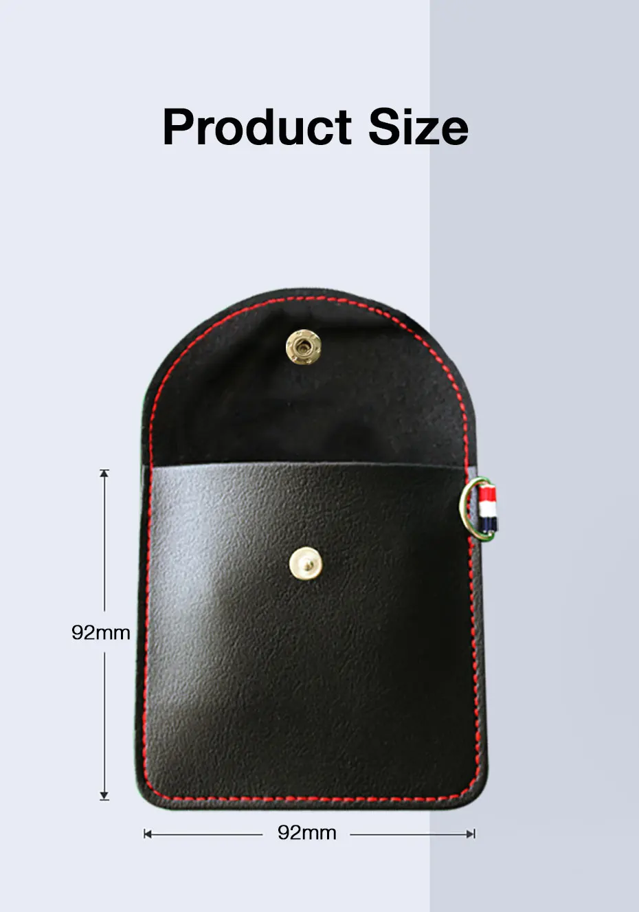 EARDECO Black Mini Hard Headphone Case Portable Earbuds Pouch Box PU Leather Earphone Storage Bag Protective USB Cable Organizer