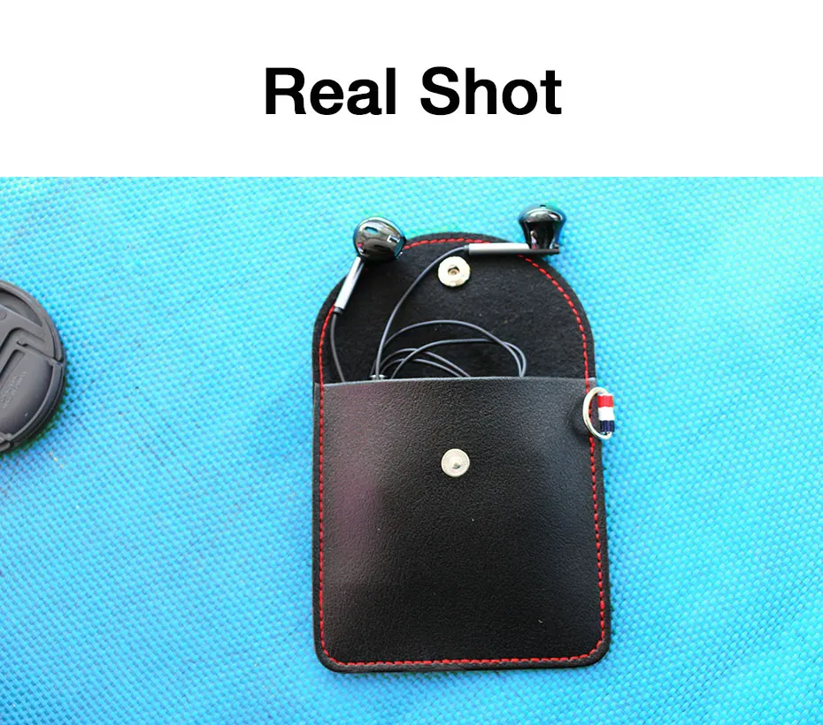 EARDECO Black Mini Hard Headphone Case Portable Earbuds Pouch Box PU Leather Earphone Storage Bag Protective USB Cable Organizer