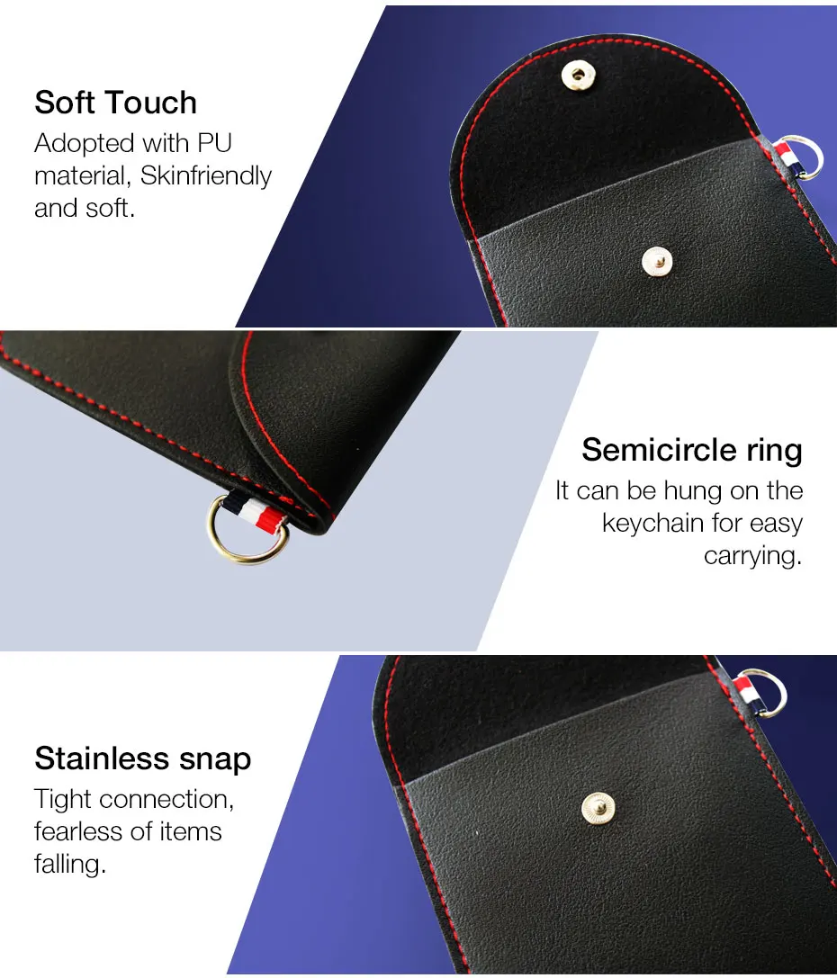 EARDECO Black Mini Hard Headphone Case Portable Earbuds Pouch Box PU Leather Earphone Storage Bag Protective USB Cable Organizer