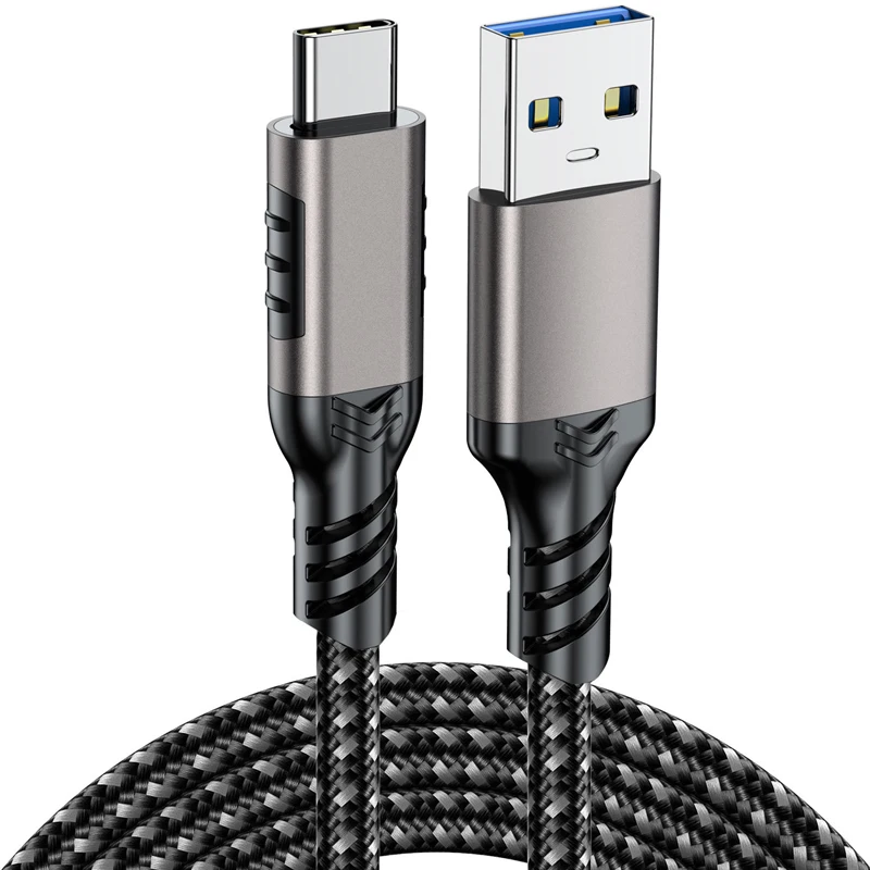 USB3.2 10Gbps USB Type C Cable USB A to C 3A 60W QC3.0 Fast Charging for Samsung NVMe Hard Disk External Android Data Braid 2M