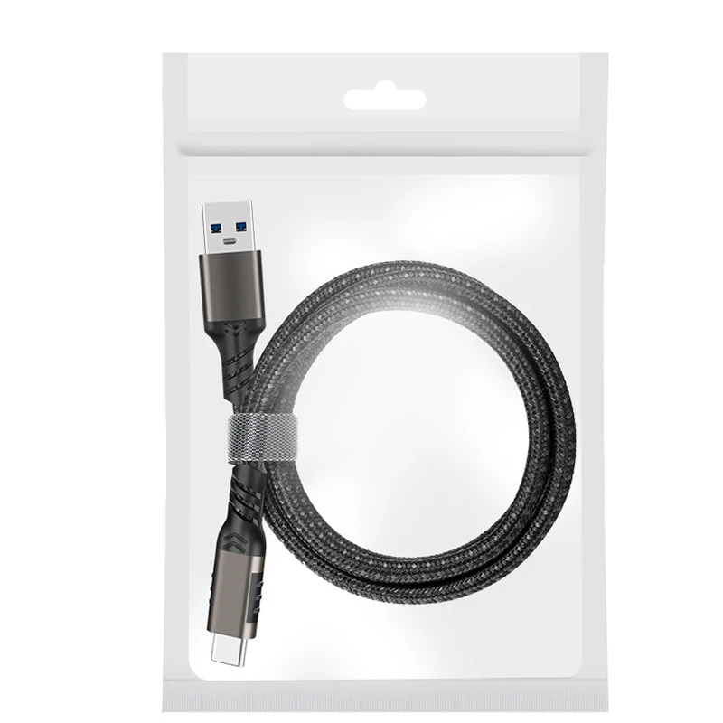 USB3.2 10Gbps USB Type C Cable USB A to C 3A 60W QC3.0 Fast Charging for Samsung NVMe Hard Disk External Android Data Braid 2M