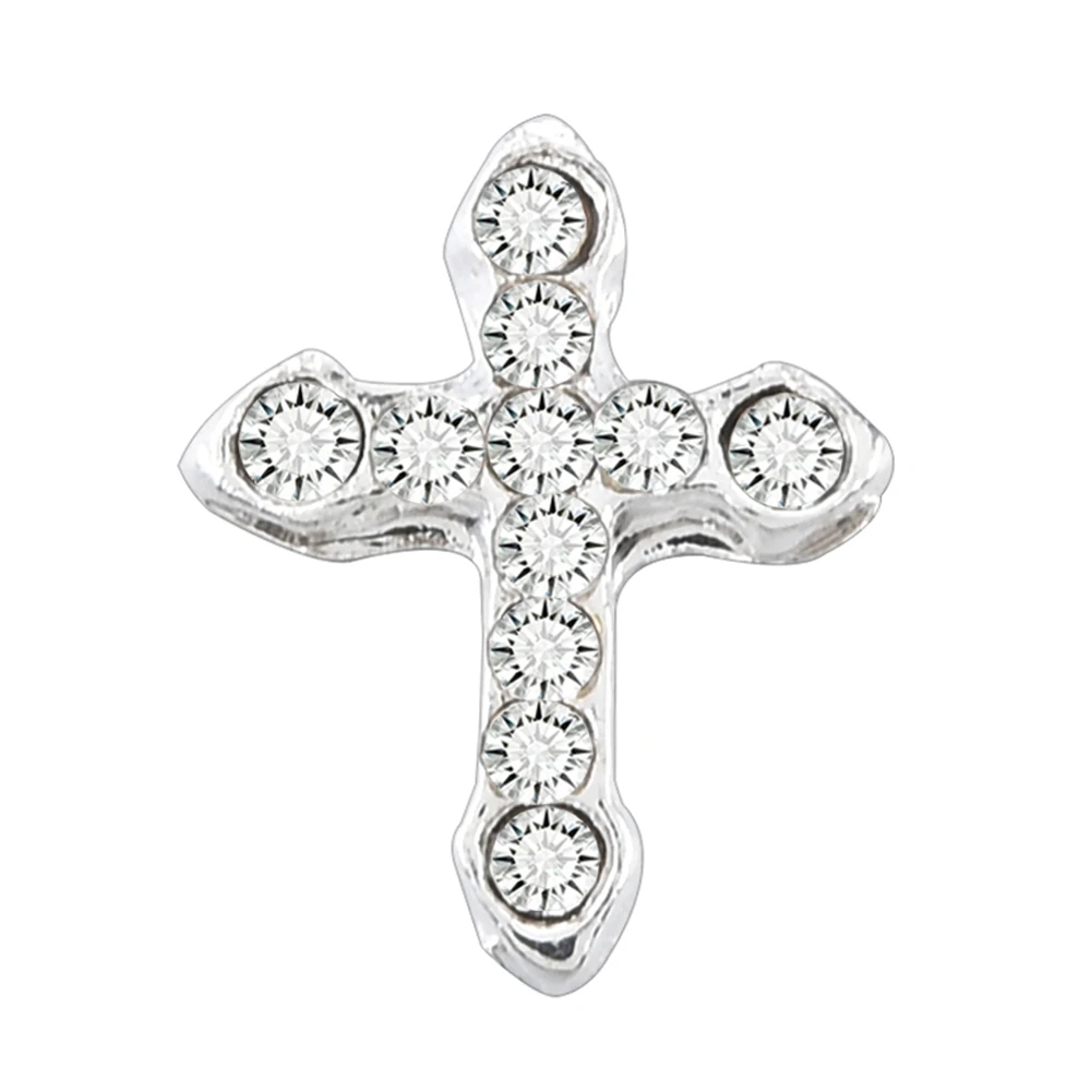 10Pcs Full Glitter Punk Cross Nail Charms 7*11.5cm Silver/Gold Metal Cross Nail Art Decoration 3D Luxury Classic Cross Manicure