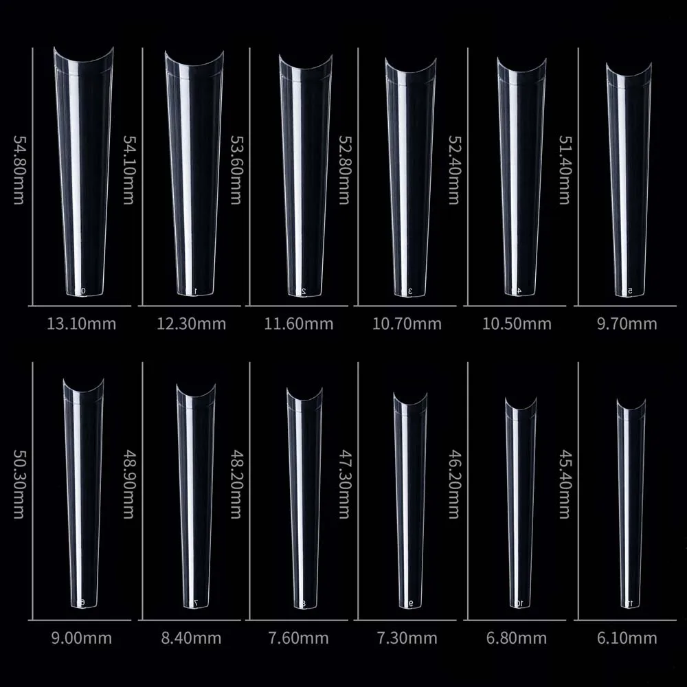120pcs 3XL Square Straight Extra Long Full Cover False Nail Artificial Acrylic False Nail Tips Clear Press On Nail Manicure Tool