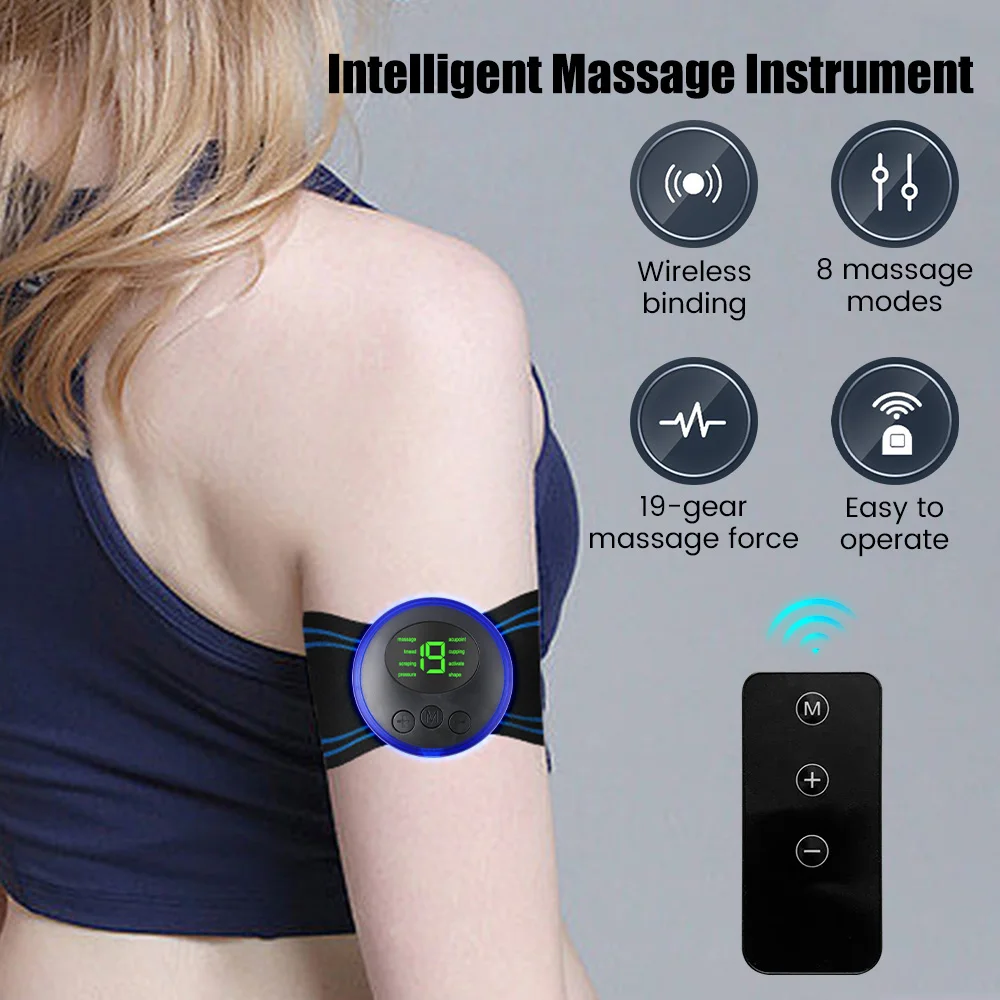 EMS Cervical Spine Massager Mini Electric Neck Massager Tens Low Pulse Neck Back Body Muscle Stimulator Arm Leg Relaxation Pads