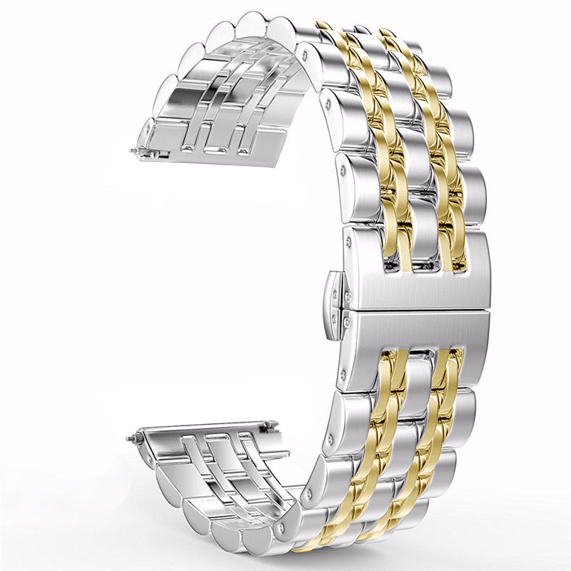 22mm 20mm Stainless Steel Strap for Samsung Watch 3 4 5 45mm Gear S3 46mm 42mm Active2 40 44mm Metal Strap Wristband Bracelet