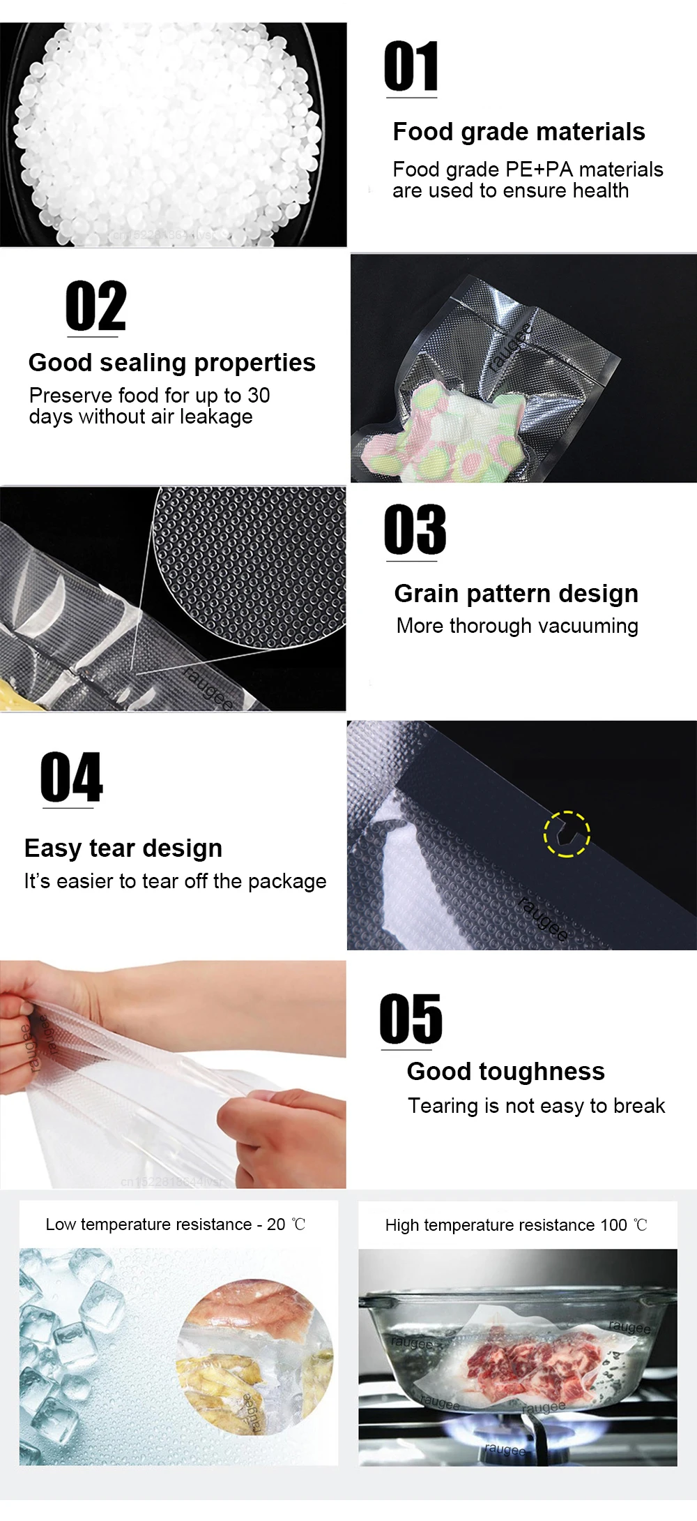 Vacuum Bags For Food 100pcs/Lot Vacuum Packaging Bags For Z-21 Vacuum Sealer Machine Food Vacuum Packed Sealing Storage Bags