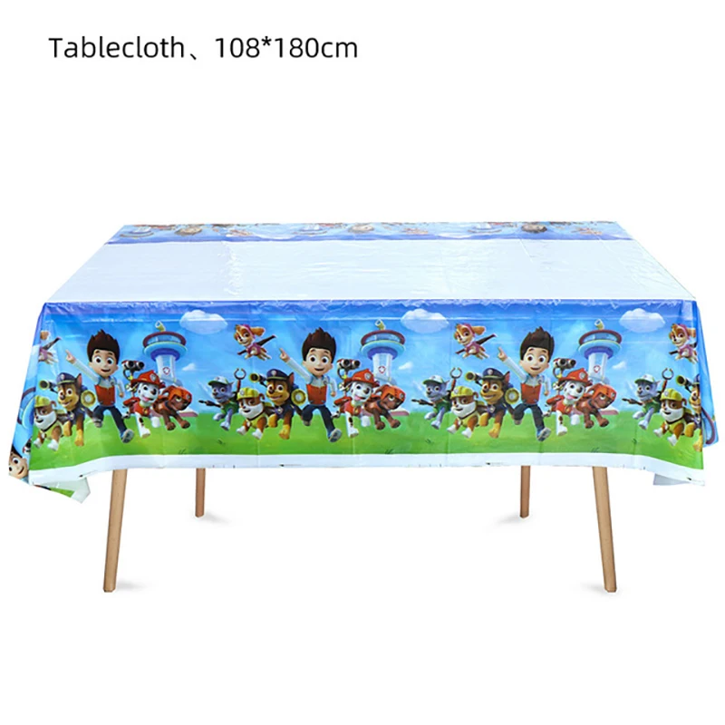 Paw Patrol Tablecloth Birthday Party Decorations Tableware Cartoon Dog TableCover Baby Shower Paw Dog Party Supplies