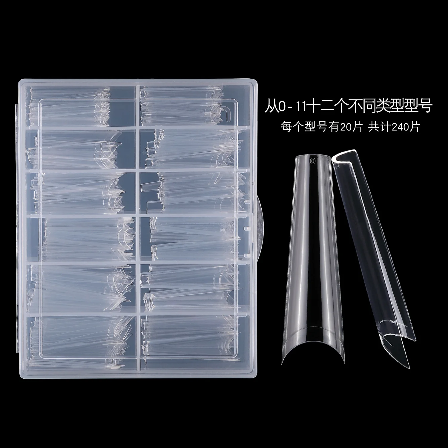 240PCS/Box False Nail Tips Square Straight Extra Long Half Cover Nails Artificial Acrylic False Nail Tips Press On Manicure Tool