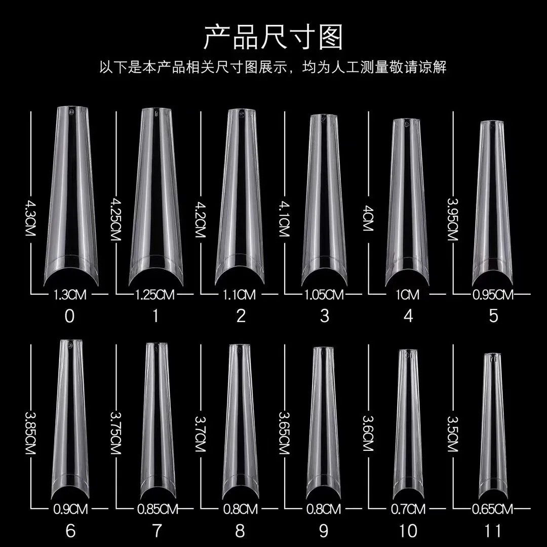 240PCS/Box False Nail Tips Square Straight Extra Long Half Cover Nails Artificial Acrylic False Nail Tips Press On Manicure Tool