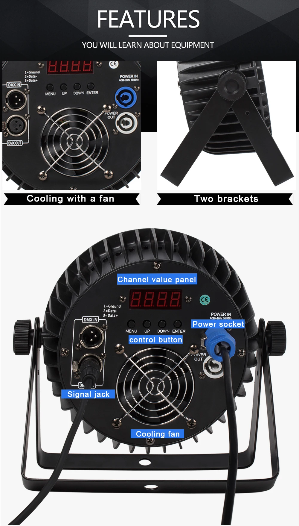 SHEHDS 8PCS Aluminum Alloy LED Flat Par 18x12W RGBW/18x18W RGBWA+UV LED Lighting DMX512 Disco Professional Stage DJ Equipment