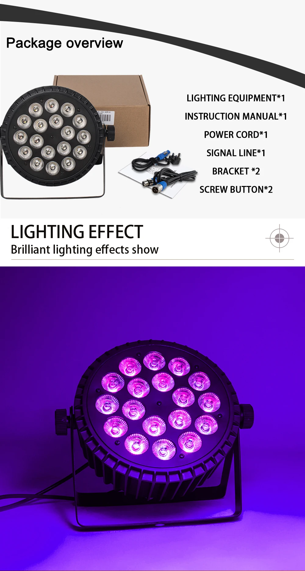 SHEHDS 8PCS Aluminum Alloy LED Flat Par 18x12W RGBW/18x18W RGBWA+UV LED Lighting DMX512 Disco Professional Stage DJ Equipment