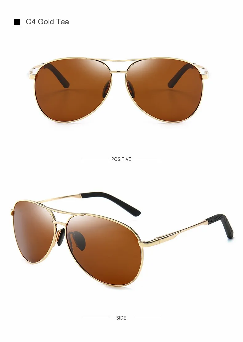 Aviation Metail Frame Polarized Sunglasses Men Color Changing Sun Glasses Pilot Male Day Night Vision Driving