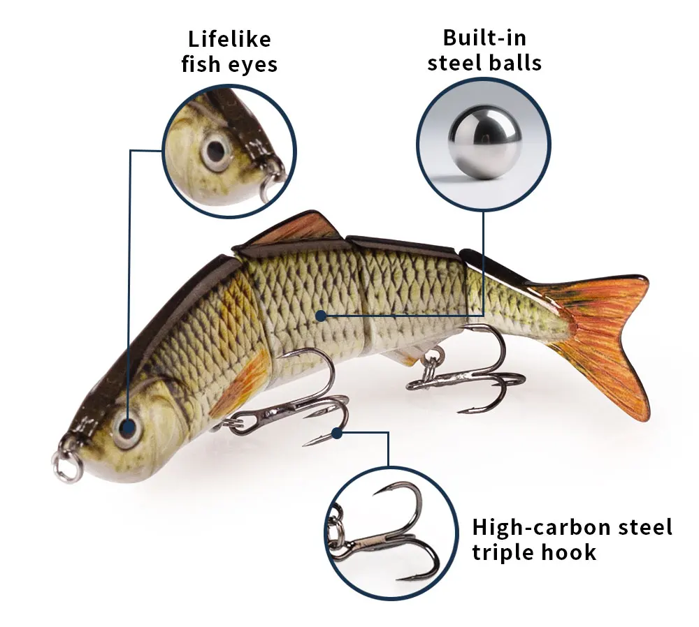 Free Combination Set 125mm/17g Multi Jointed Swimbaits 4 Segment Wobbler Fishing Lure Suit Crankbait bait Hard Artificial Bait