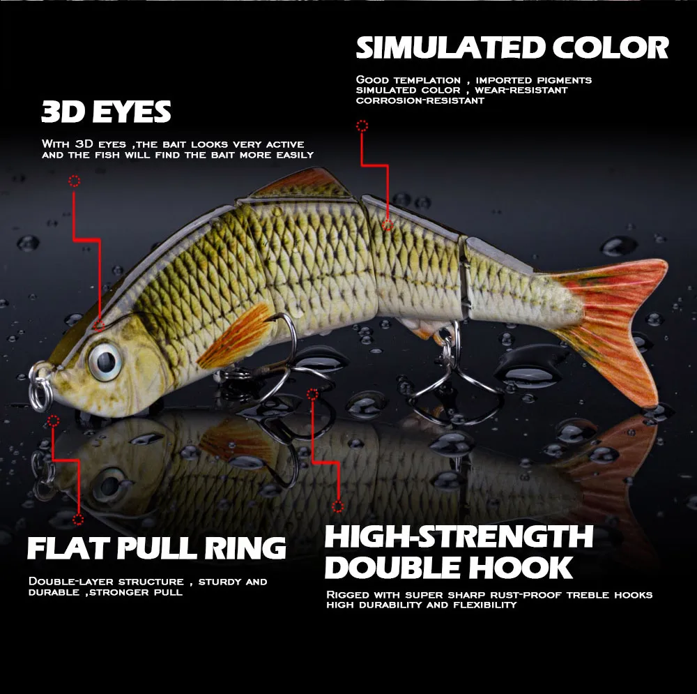Free Combination Set 125mm/17g Multi Jointed Swimbaits 4 Segment Wobbler Fishing Lure Suit Crankbait bait Hard Artificial Bait