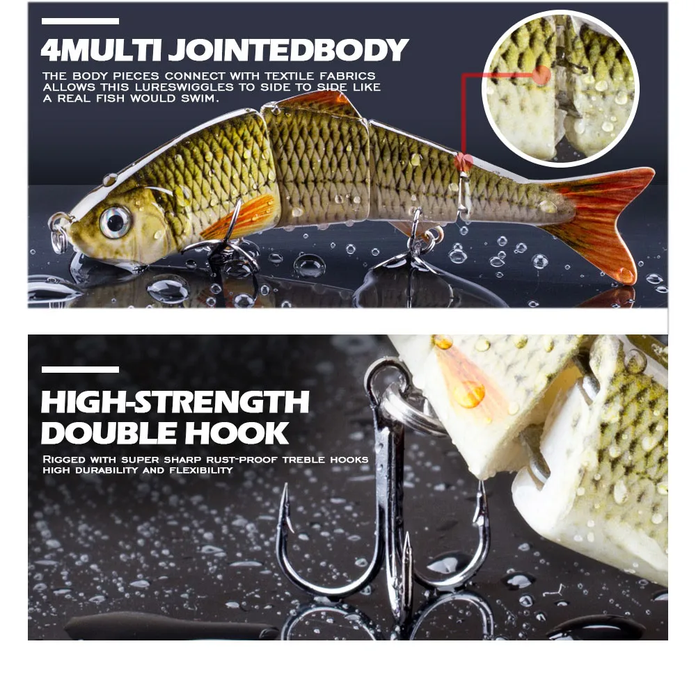 Free Combination Set 125mm/17g Multi Jointed Swimbaits 4 Segment Wobbler Fishing Lure Suit Crankbait bait Hard Artificial Bait