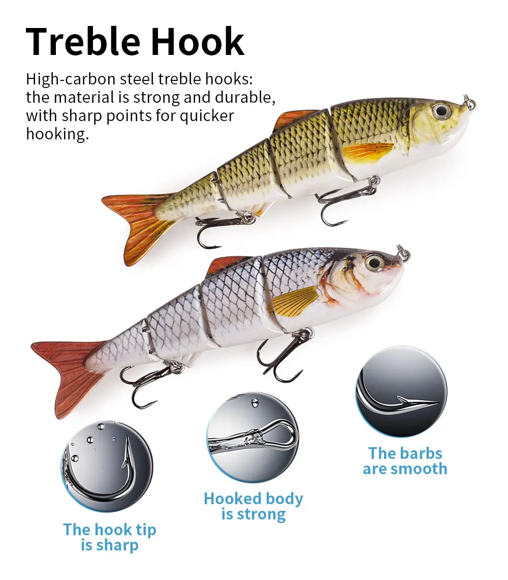 Free Combination Set 125mm/17g Multi Jointed Swimbaits 4 Segment Wobbler Fishing Lure Suit Crankbait bait Hard Artificial Bait