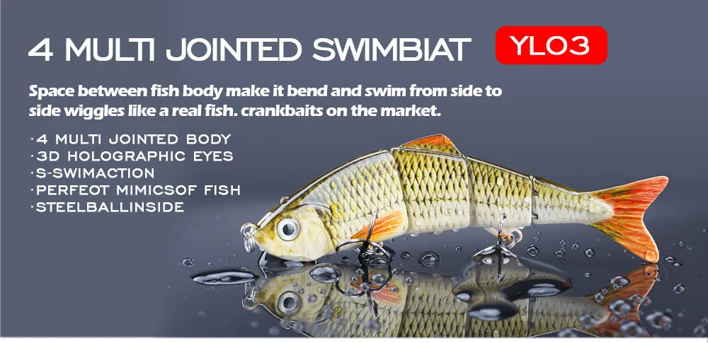 Free Combination Set 125mm/17g Multi Jointed Swimbaits 4 Segment Wobbler Fishing Lure Suit Crankbait bait Hard Artificial Bait