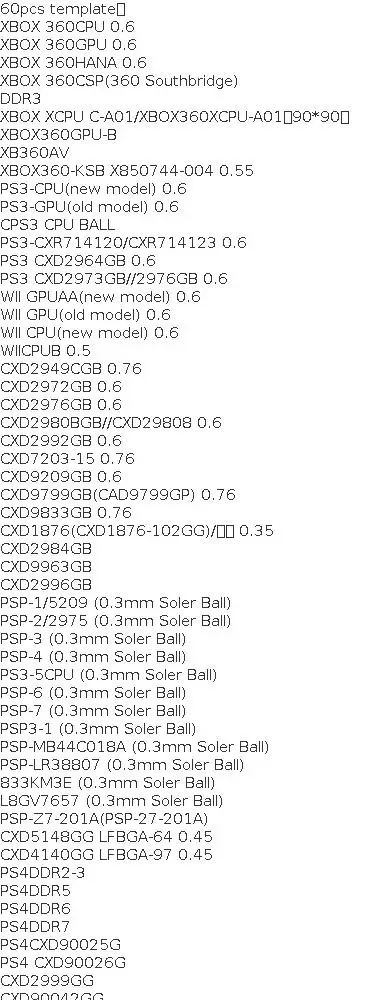 High-quality 47pcs/60pcs game console BGA pressure welding mold template assembly PS5 PS3-CPU PS3-GPU PS4 CXD90042GG CXD90061GG