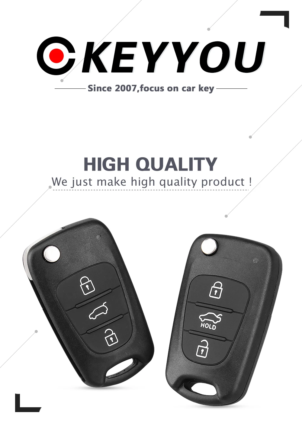 KEYYOU Flip Remote Auto Car Key Shell For Kia Rio 3 Picanto Ceed Cerato Sportage K2 K3 For Hyundai I20 I30 IX35 I35 Blank Case