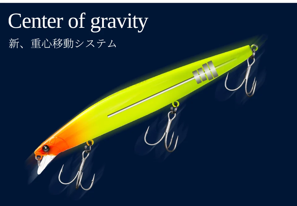 TSURINOYA Stinger 140S Fishing Lure Sinking Minnow DW92 140mm 26g Saltwater Seabass Ultra Long Casting Large Hard Baits Jerkbait