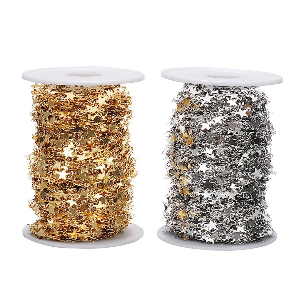 1meter Gold Stainless Steel Chain Multi Styles Star Thick Cable Curb Chains for Necklace Bracelet Jewelry Making DIY No Fade