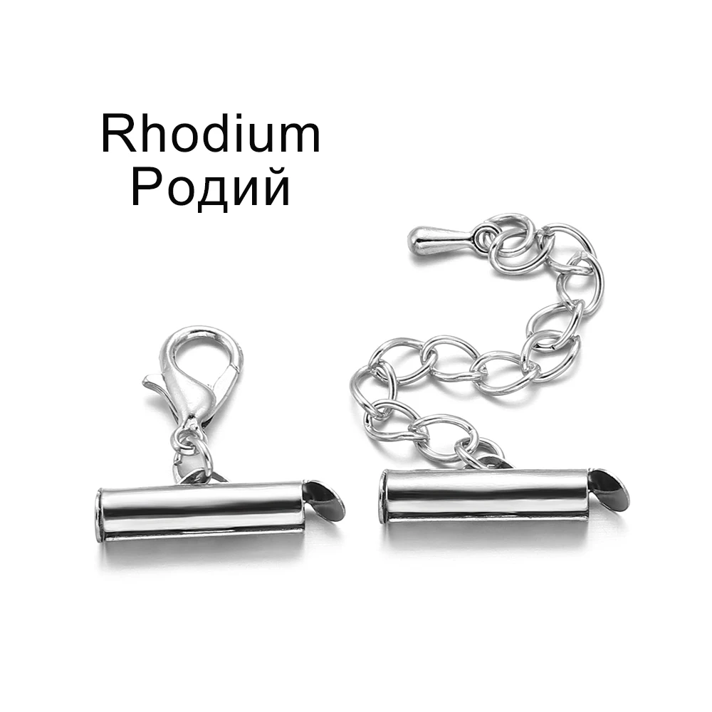 10Sets/Lot 10-40mm Lobster Clasps Hooks Extending Chain Bracelet End Connectors Slider Clasp For DIY Jewelry Making Finding