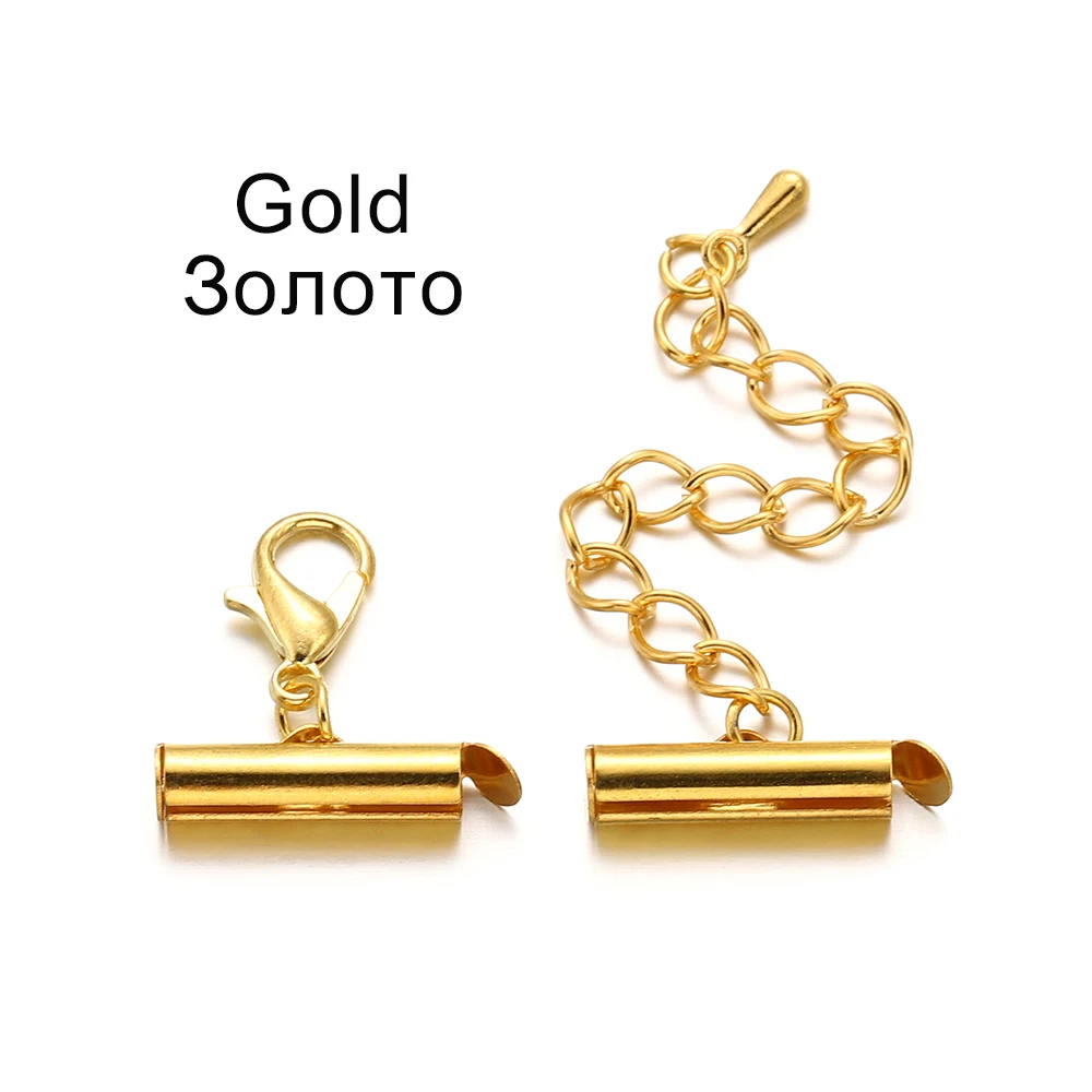 10Sets/Lot 10-40mm Lobster Clasps Hooks Extending Chain Bracelet End Connectors Slider Clasp For DIY Jewelry Making Finding