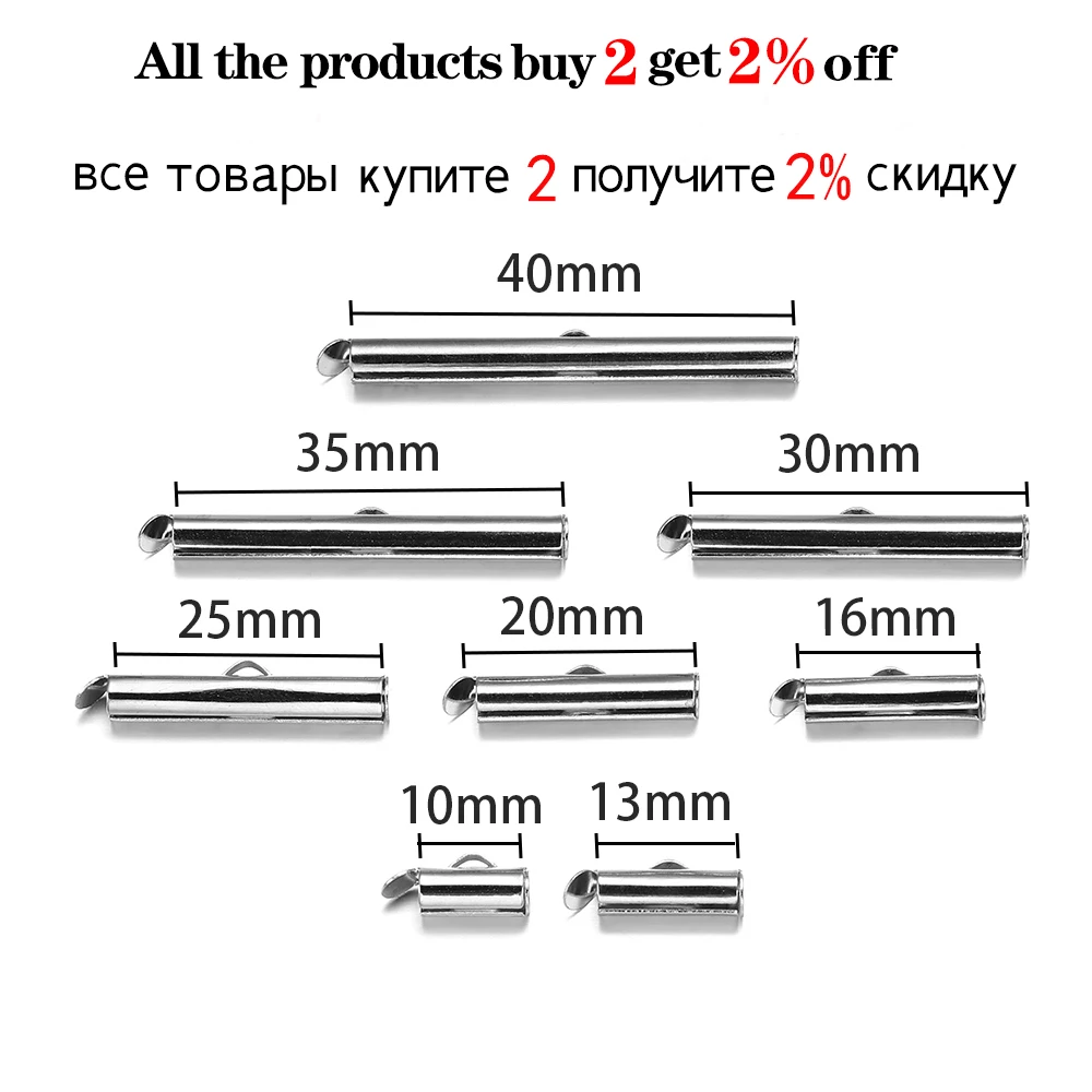 10Sets/Lot 10-40mm Lobster Clasps Hooks Extending Chain Bracelet End Connectors Slider Clasp For DIY Jewelry Making Finding