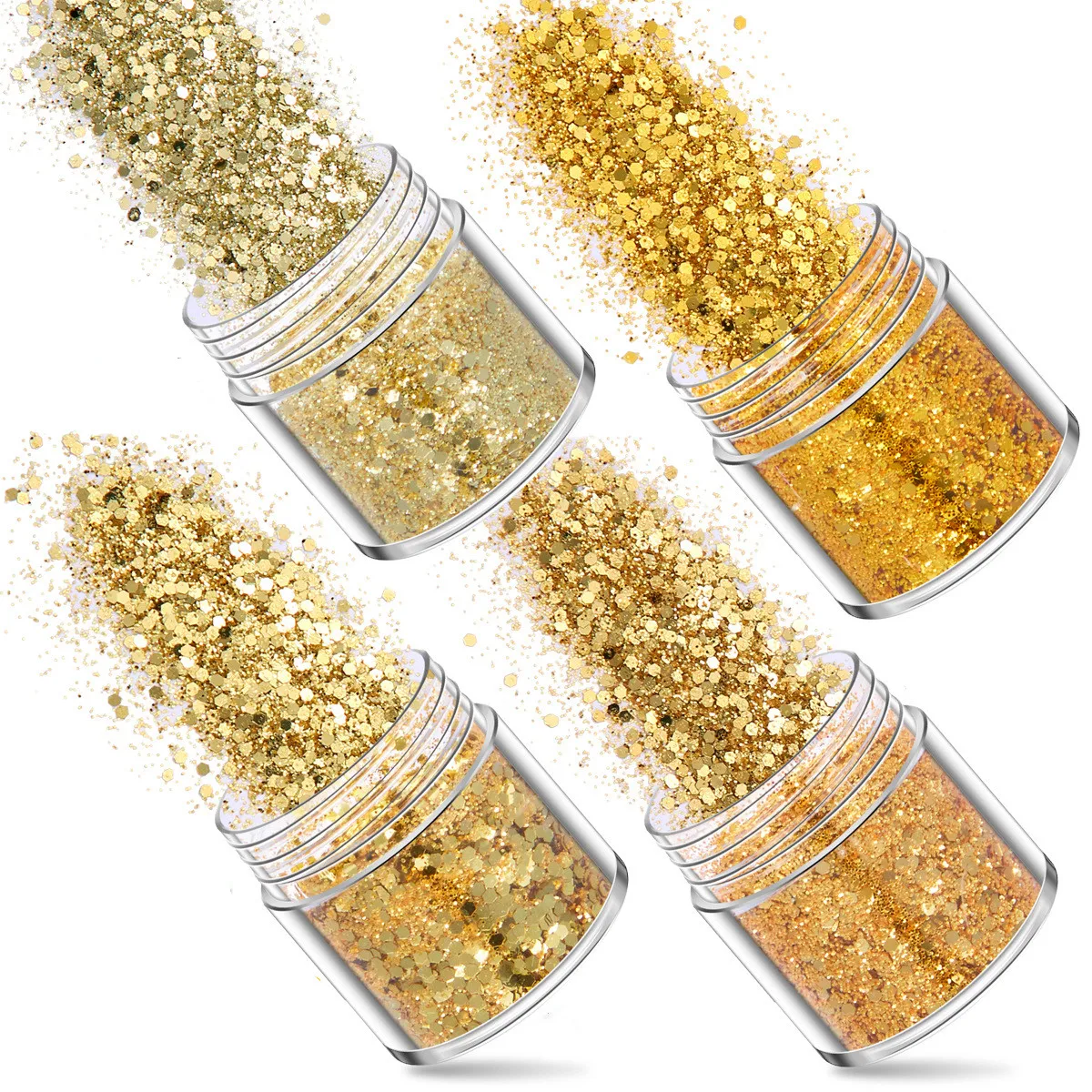 SNASAN 4Pcs Color Superfine Glitters Powder 1mm Sequins Mix For Jewelry Making DIY UV Epoxy Resin Silicone Mold Filling Material